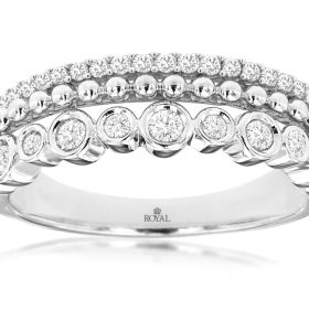 Ancona White Gold Multi-Row Diamond Ring
