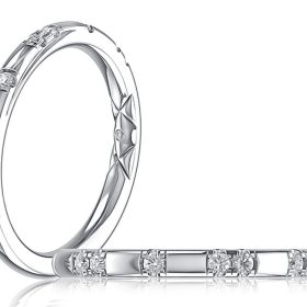 White Gold Single Row Diamond Ring