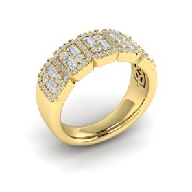 Vlora Karina Collection Yellow Gold Diamond Cluster Illusion Ring