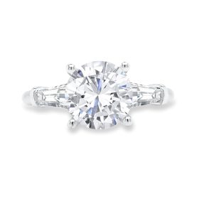 White Gold Three Stone Engagement Ring Setting