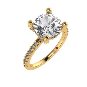 Round Diamond Hidden Halo Engagement Ring Setting