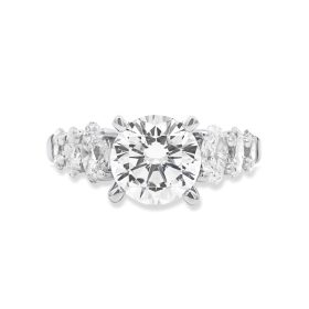 Oval Diamond Side Stone Engagement Ring Setting