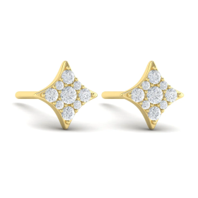 Channel Set Diamond Vlora Star Stud Earrings