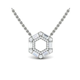 Vlora Karina Collection White Gold Diamond Honeycomb Necklace