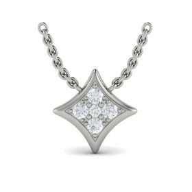 Vlora Estrella Collection White Gold Channel Set Diamond Cluster Star Necklace