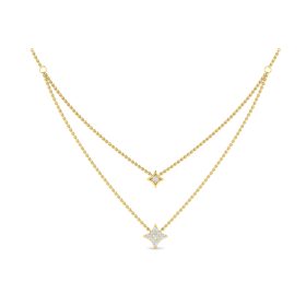 Vlora Estrella Collection Yellow Gold Diamond Star Layered Necklace