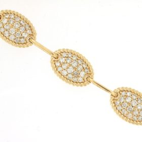 Ancona Yellow Gold Diamond Fancy Link Bracelet