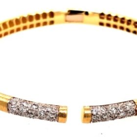Ancona Yellow Gold Diamond Tapered Bangle Bracelet