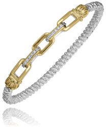 Vahan Two-Tone Gold Diamond Link Accent Bracelet