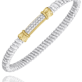 Elegant Gold & Sterling Silver Diamond Bracelet