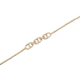Yellow Gold Triple Anchor Link Diamond Bracelet