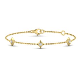 Yellow Gold Diamond Station Bracelet