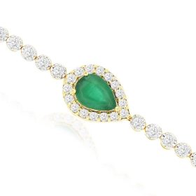 Ancona Yellow Gold Emerald Tennis Bracelet