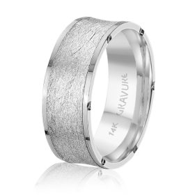 Malo White Gold Vertical Groove Wedding Band