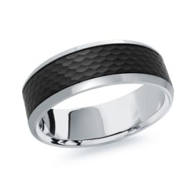Malo Carbon Fiber & White Gold Men’s Wedding Band
