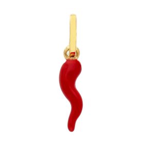 Yellow Gold Delicato Red Enamel Cornicello Charm