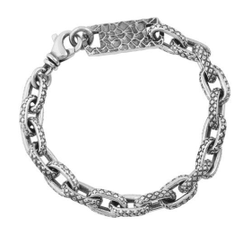 Oval Link Crosshatch Bracelet