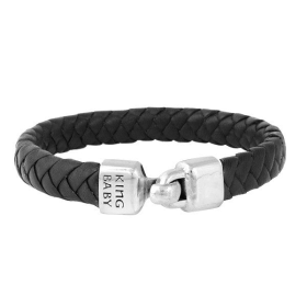 Small Braided Leather Bracelet with a Hook Clasp