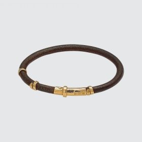 Misani Grand Tour All-Gold Leather Bracelet with Concealed Clasp
