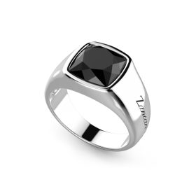 Zancan Sterling Silver Cushion Black Onyx Ring