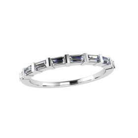 Ancona White Gold Baguette Diamond Half Anniversary Band
