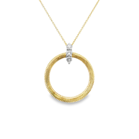 Yellow Gold Polished Solid Circle Necklace