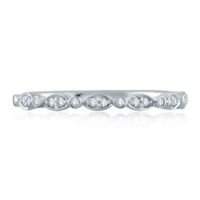 Marquise and Round Shape Diamond Stackable Half Circle Band