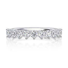 Classic Three Prongs Round Diamond Anniversary Band
