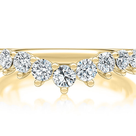 V-Curved Diamond Pavé Wedding Band