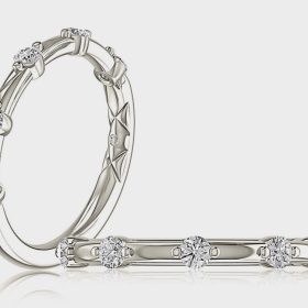 A. Jaffe White Gold Single Row Diamond Band