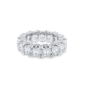 White Gold Round Diamond Lace Eternity Band