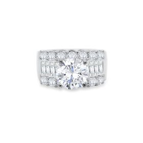 White Gold Multirow Diamond Wedding Band