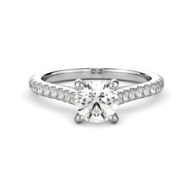 Tesoro Collection White Gold Round Diamond Engagement Ring