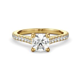 Tesoro Collection Yellow Gold Round Diamond Engagement Ring