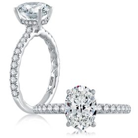 Diamond Pavé Engagement Ring with Quilted Interior