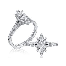 Statement Marquise Quilted Engagement Ring