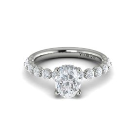 Vlora White Gold Diamond Oval Semi-Mount Engagement Ring