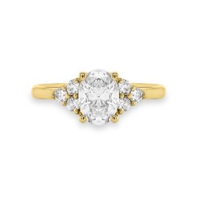 Ancona Yellow Gold Three-Stone Diamond Engagement Ring Setting