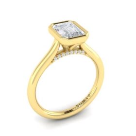 Singular Emerald Cut Bezel Engagement Ring