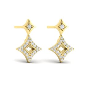 Estrella Collection Diamond Yellow Gold Earrings