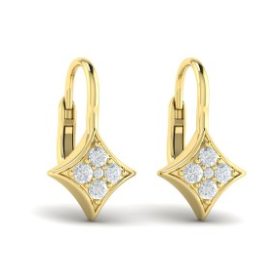 Diamond Vlora Star Channel Set Huggie Earrings