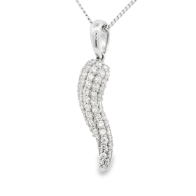 White Gold Diamond Cornicello Pendant