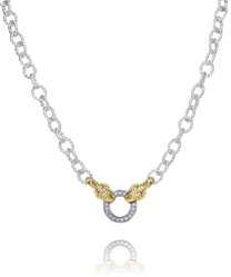 Vahan Two-Tone Gold Diamond Circle Link Necklace