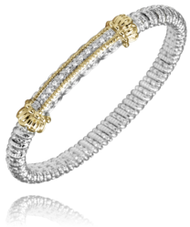 Vahan Two-Tone Gold Diamond Center Bangle