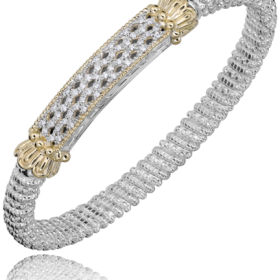 Vahan Two-Tone Gold Diamond Weave Bracelet