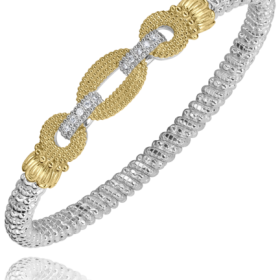 Vahan Two-Tone Gold Diamond Interlocking Link Bracelet