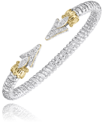 Vahan Two-Tone Gold Diamond Arrow Bangle