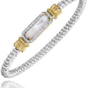 Refined Diamond & Mother of Pearl Bar Bracelet
