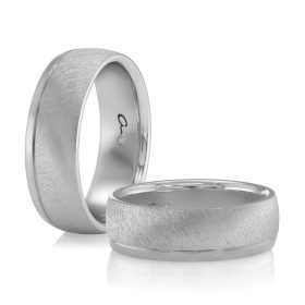 True Two Tone Diagonal Brush Finish with a Single Sided High Polish Edge