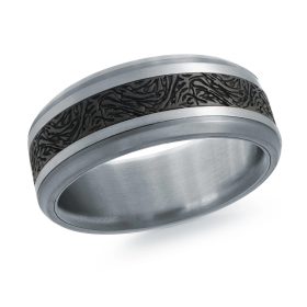 White Gold and Carbon Fiber Ring from the Tantalum Collection